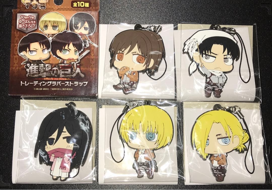 進撃の巨人 トレーディングラバーストラップ ゆーぽん リヴァイ ミカサ