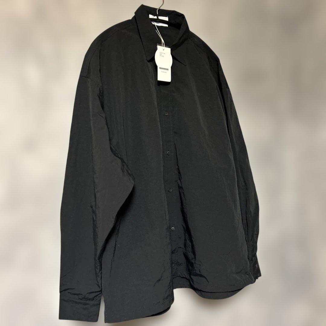 loose silhouette nylon shirt / black - メルカリ