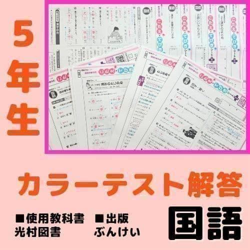 5年生 小5】国語 カラーテスト 解答用紙 光村図書 ぶんけい - メルカリ