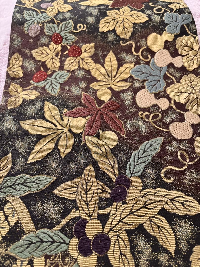 金華山織 五穀豊穣 全通袋帯 金糸 - メルカリ