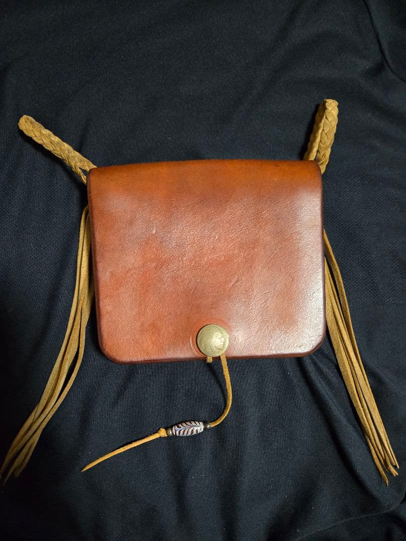 t*o様 goro's　ゴローズ　Old腰掛けバッグ　アンティークフェザービーズ ゴローズ goro's [廃盤 美品][OLD]ハンティングバッグ(サドル)※超希少