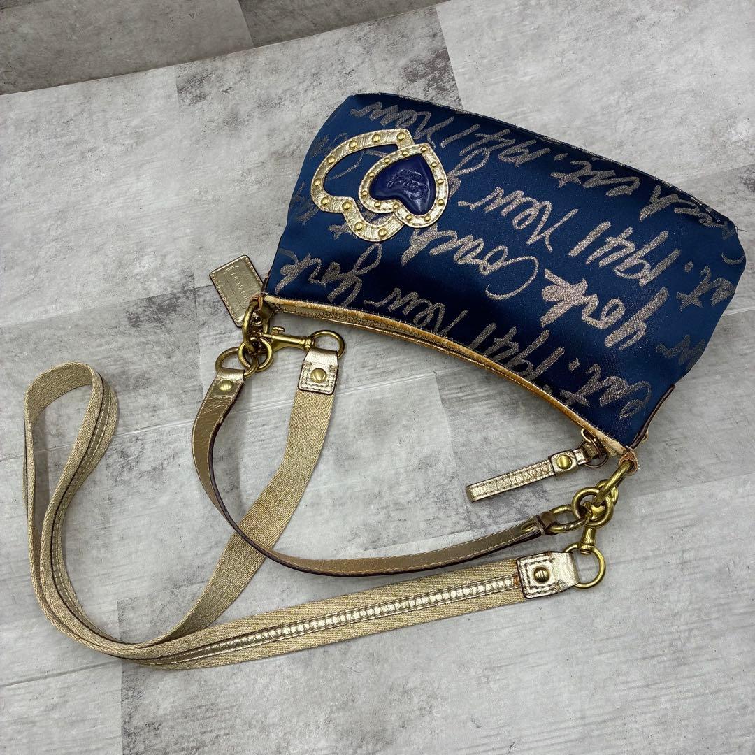 ✨美品✨コーチ ポピー ショルダーバッグ 2way ハート スクリプトロゴ