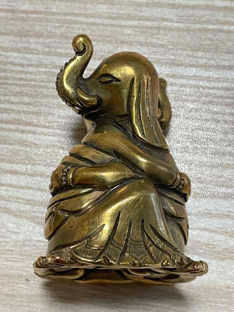 《 チベット密教　新品　1点物 》 オリジナル　真鍮製　ガネーシャ　聖天　秘仏