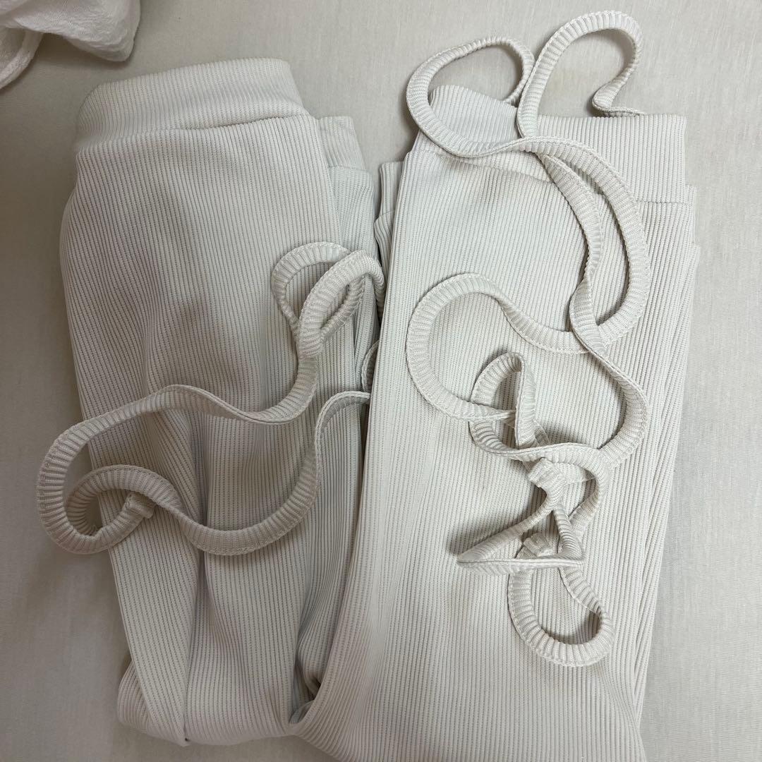 heihei レッグウォーマー リボン ホワイト - メルカリ