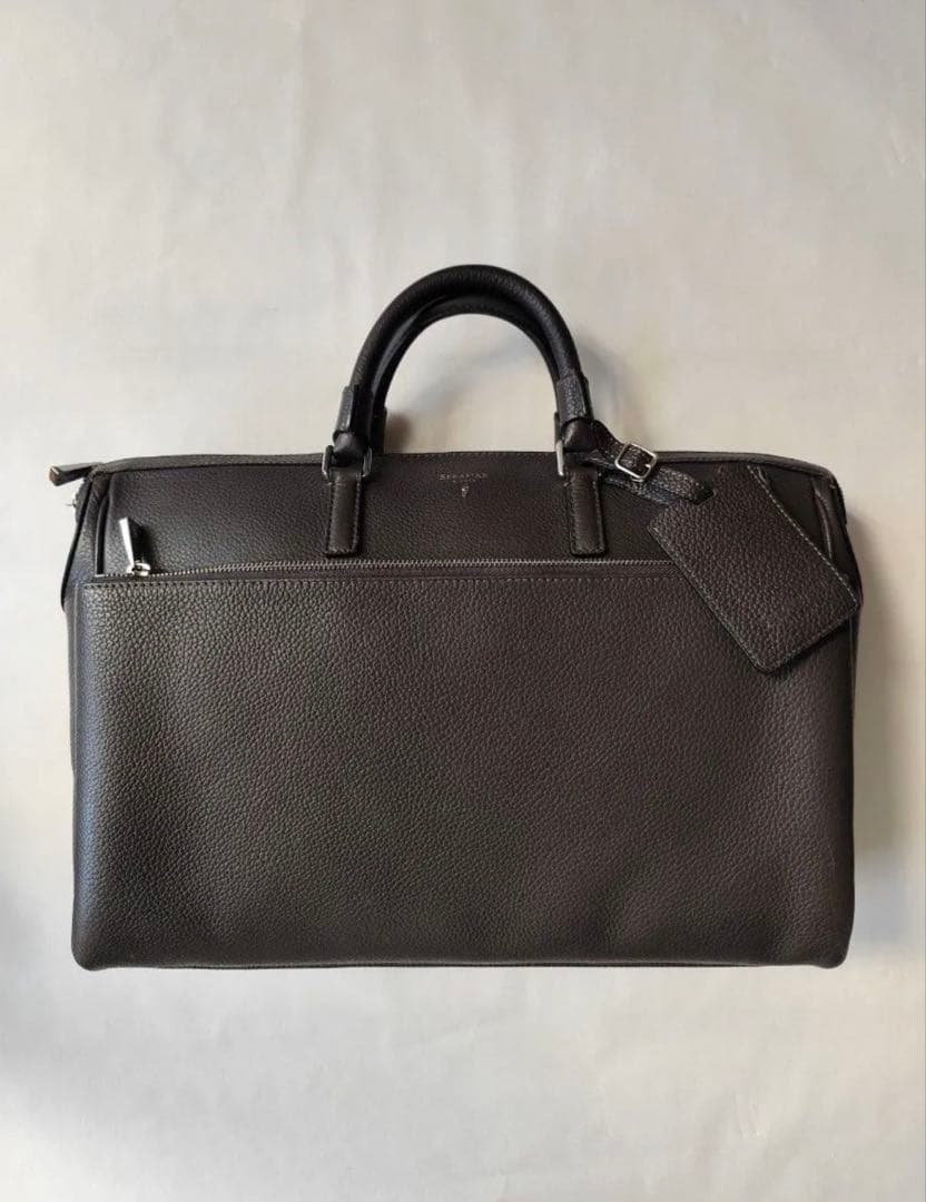 r*様 セラピアン カシミヤレザー ブリーフケース ビジネスバッグ　グレー CACHEMIREレザー製 ラージブリーフケース | SERAPIAN (Men