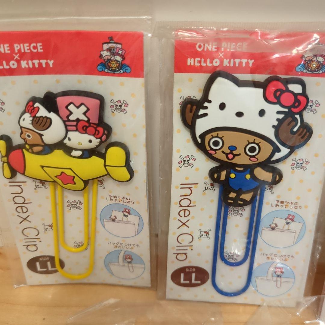 《希少》ONEPIECE ワンピース ハローキティ クリップ コラボ　5セット