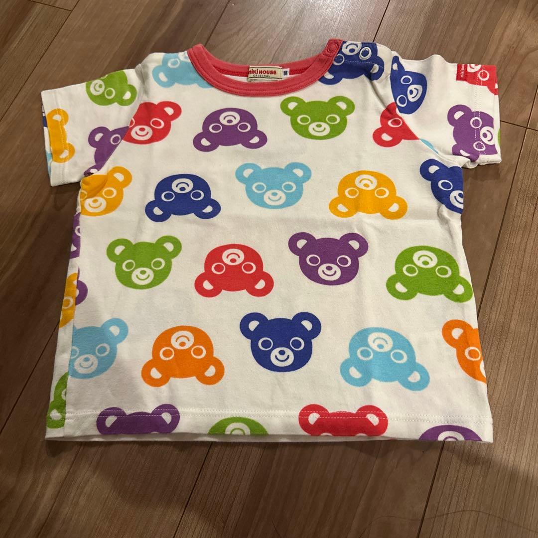 ミキハウス カラフルクマ柄 Tシャツ 90 サイズ 日本製 - メルカリ