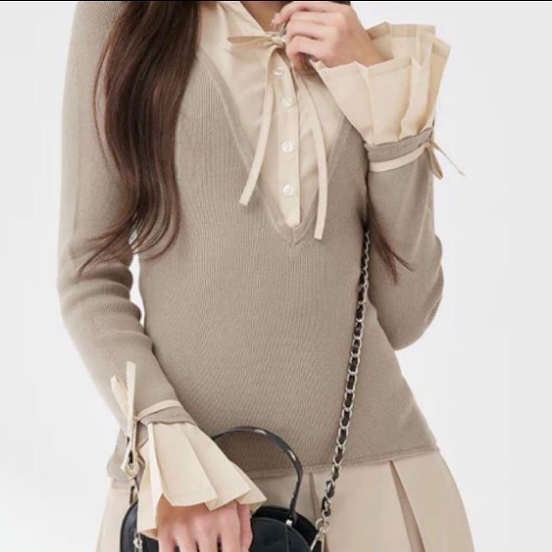 ダーリッチ Darich シャツドッキングプリーツミニワンピ グレー - メルカリ