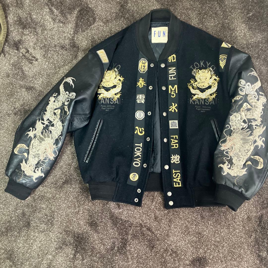 寛斎 刺繍フルデコ袖革スタジャン FUN KANSAI MAN - メルカリ