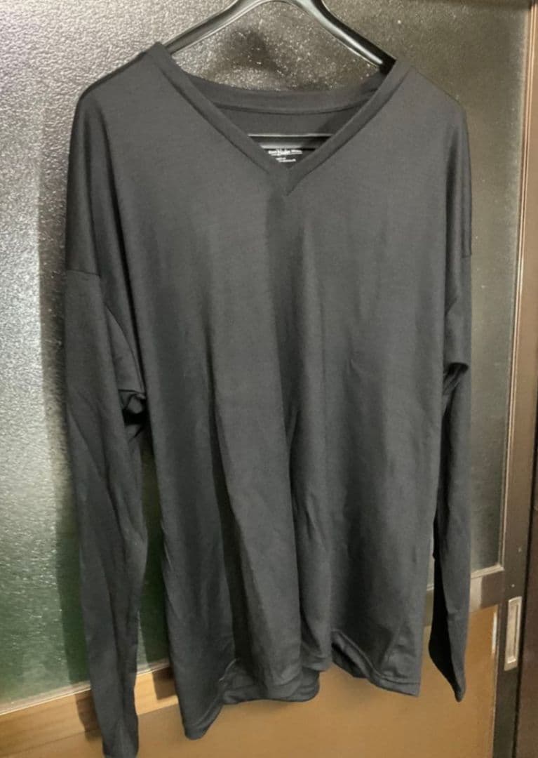 C*8様 MB　ハイエンド尾州ウール Vネック長袖カットソー 黒　非売品 MBハイエンド尾州ウールTシャツ ビッグVネックプルオーバー | MB