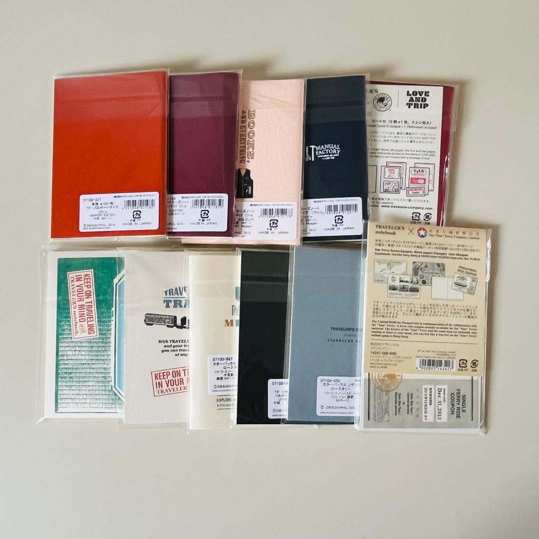 トラベラーズノート パスポートサイズ 11冊セット＋缶バッチ