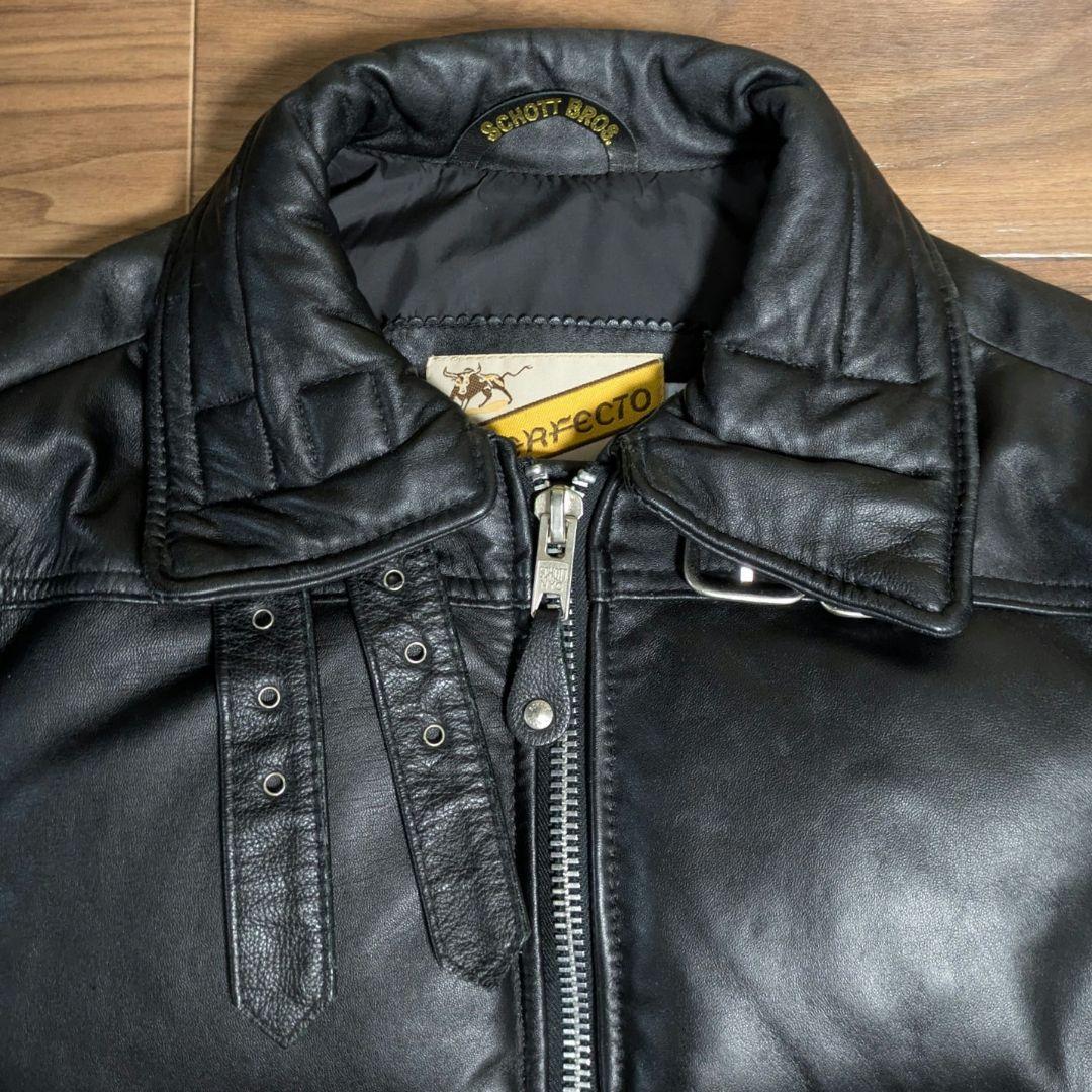 L グッドイナフ ショット B-3 レザー ダウン ジャケット 黒 Schott