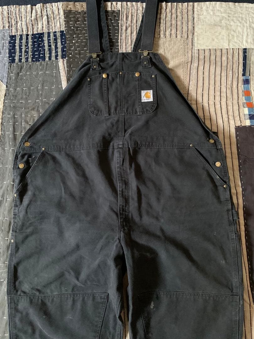 90s 00s carhartt vtg ブラック ダブルニー オーバーオール 中古・古着通販】CarHartt (カーハート) ダブルニーオーバーオール
