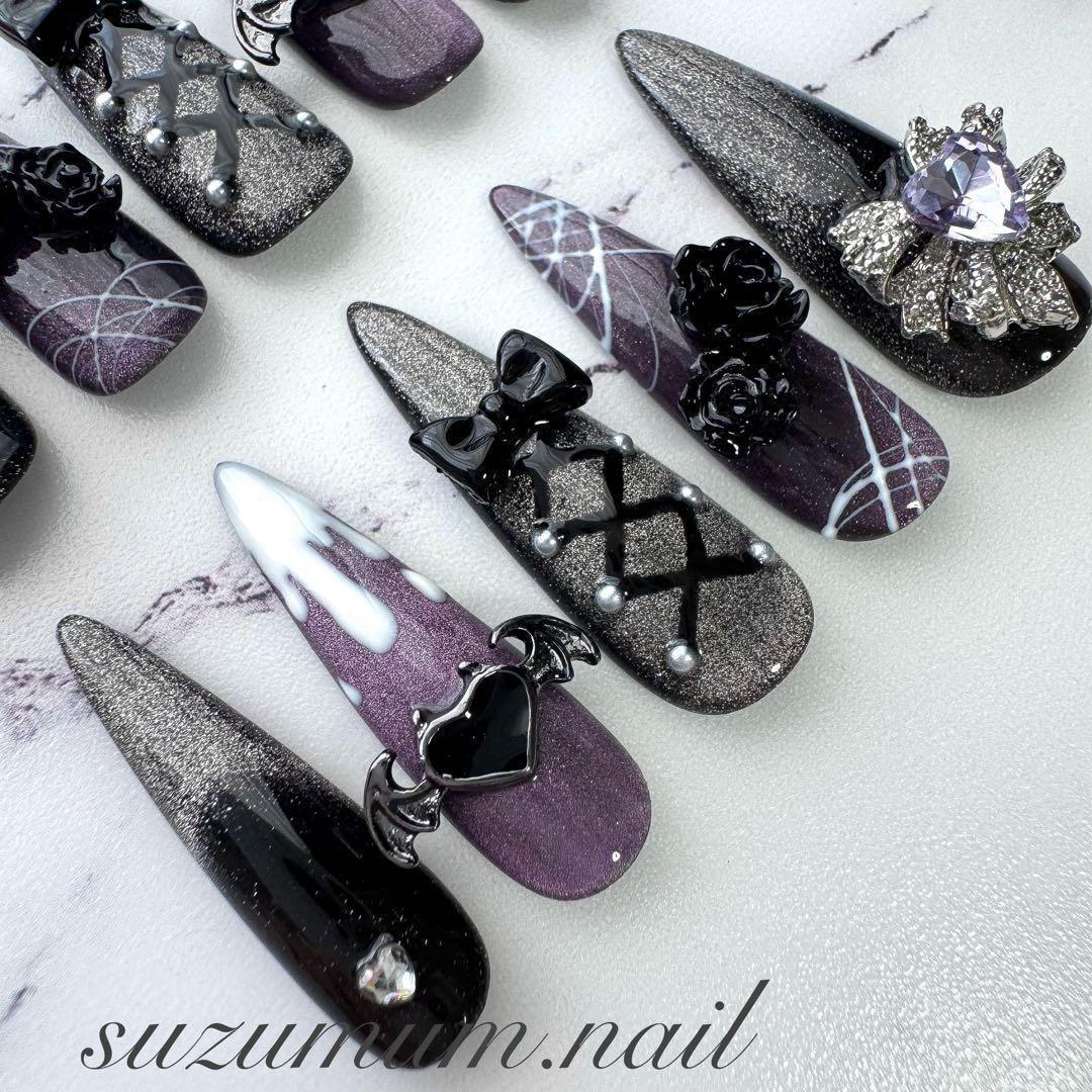 着画】地雷系 病みかわ 量産型ロングネイル 概念ネイル メンヘラ