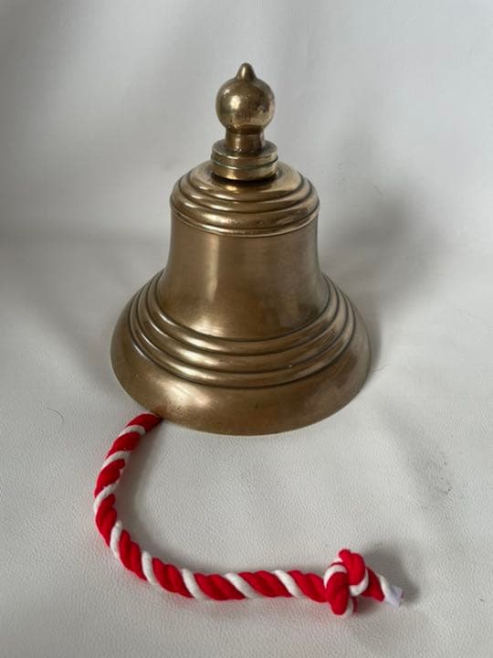 真鍮製 ベル 鐘 マリンベル 特大サイズ 舌部分 鉛製 直径 25.8cm 傷有
