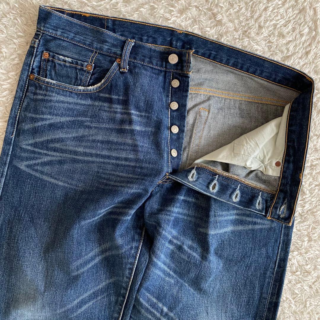 美品/W36 リーバイス 03501 降谷建志着用 コーンミルズ社 鬼ヒゲ 濃紺