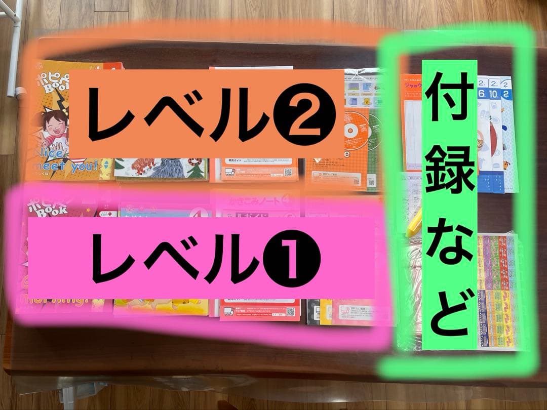 美品！ポピー キッズイングリッシュ level1、2 おまけ付き - 語学