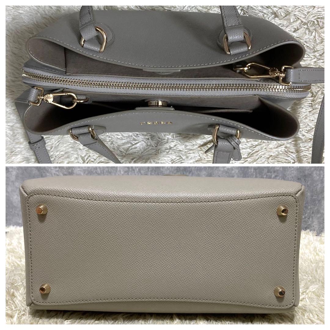 極美品】FURLA フルラ ミネルヴァ ショルダーバッグ レザー グレージュ