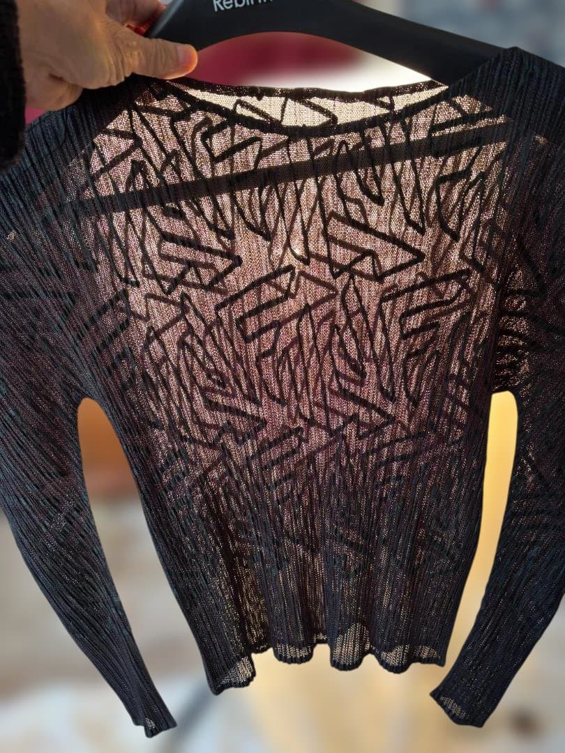 ISSEYMIYAKE プリーツ 透け感 ジグザグ模様 シャツ