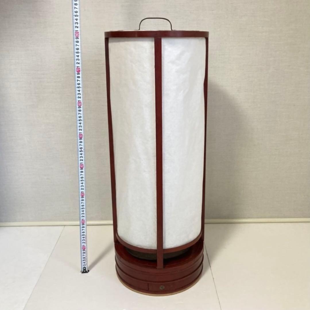 古い置行灯 行燈 ランプ スタンド 照明 木製 漆塗 朱色 大型 和風