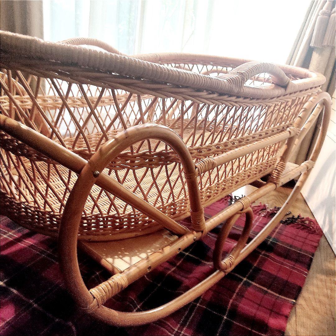 揺りかご揺り籠ラタン籐レトロクーハンクーファンバスケット籠