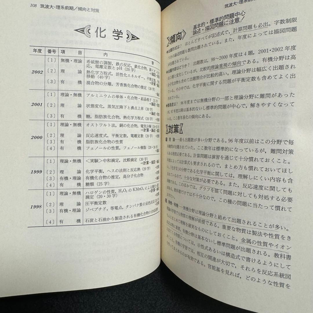 赤本 筑波大学 理系 前期日程 1998年～2022年 25年分