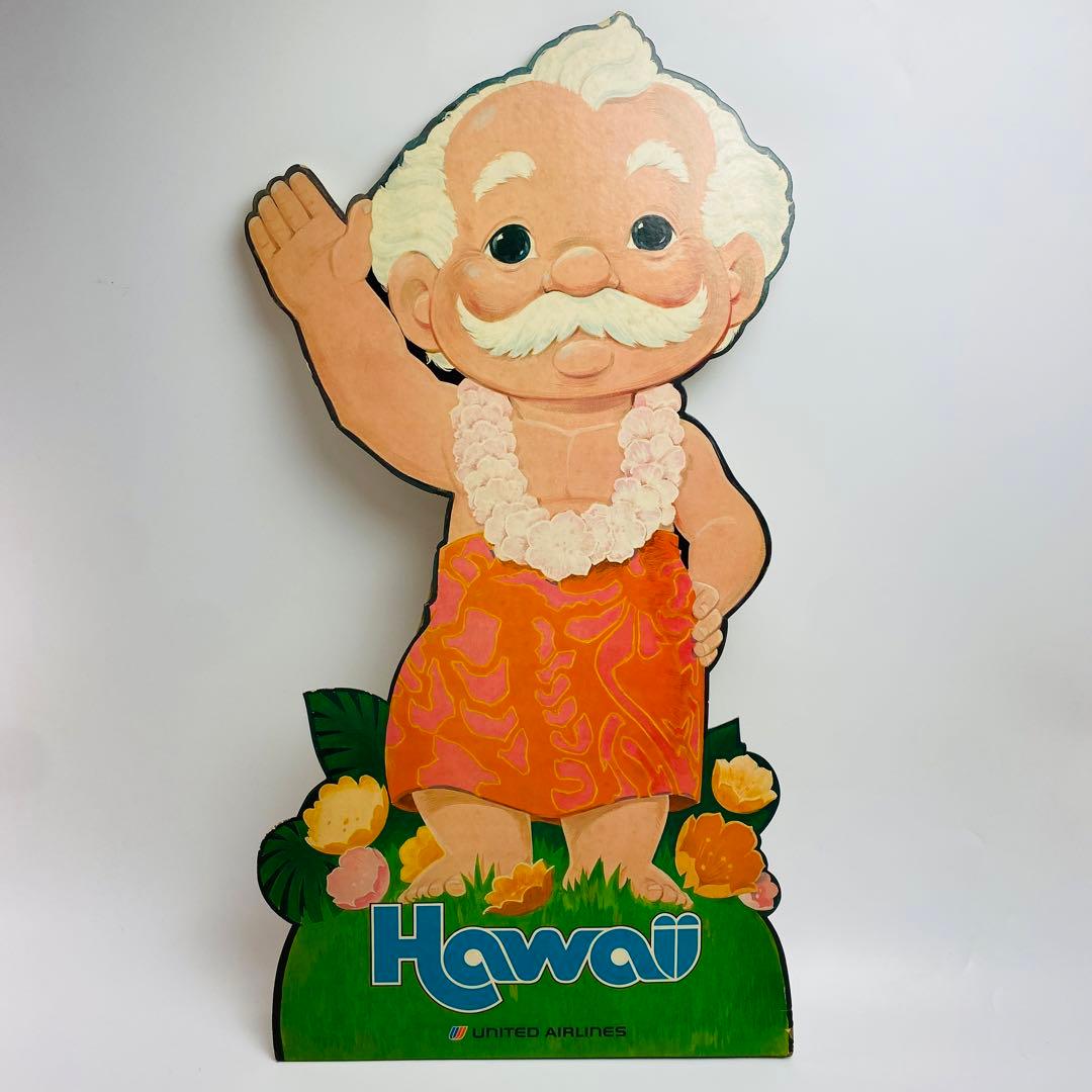ユナイテッド航空 ハワイ路線販促用 サインボード メネフネ&Tiki 非売品