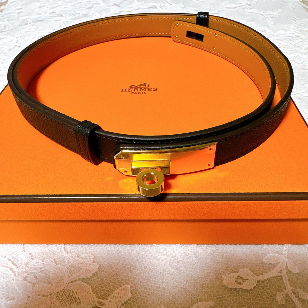 ❣️新品未使用❣️エルメスケリーベルト　ノワール　G金具　K刻印 エルメス ケリー 25 ノワール トゴ ゴールド金具 K刻印 - ブランド品