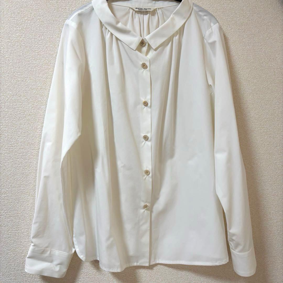 アトリエナルセ　スタンドオフカラーブラウス atelier naruse アトリエナルセ コットン スタンド オフ カラー