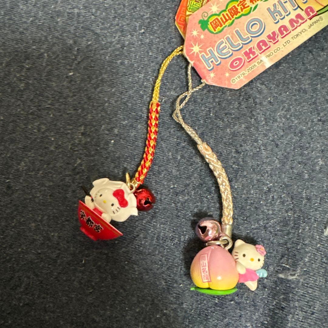 ご当地キティ 岡山 栃木限定2個セット2005 根付け 栃木ストラップ