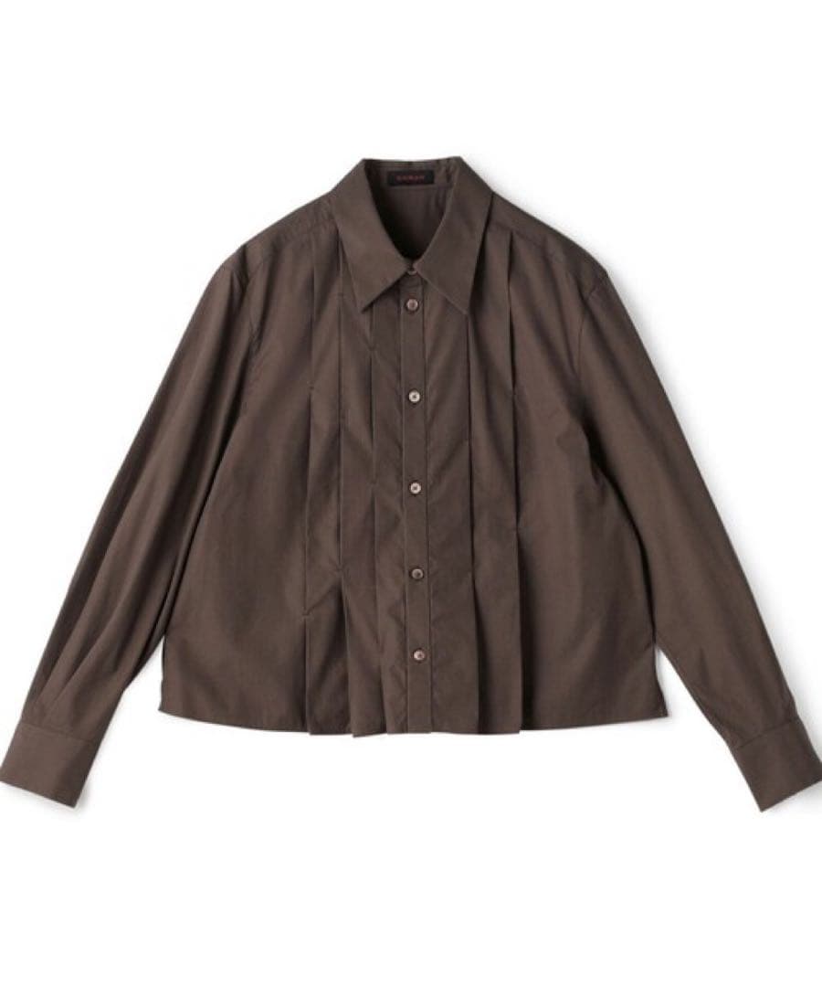 CABan コットンシルクタイプライター ランダムダックシャツ ブラウン コットンシルクタイプライター ランダムダックシャツ