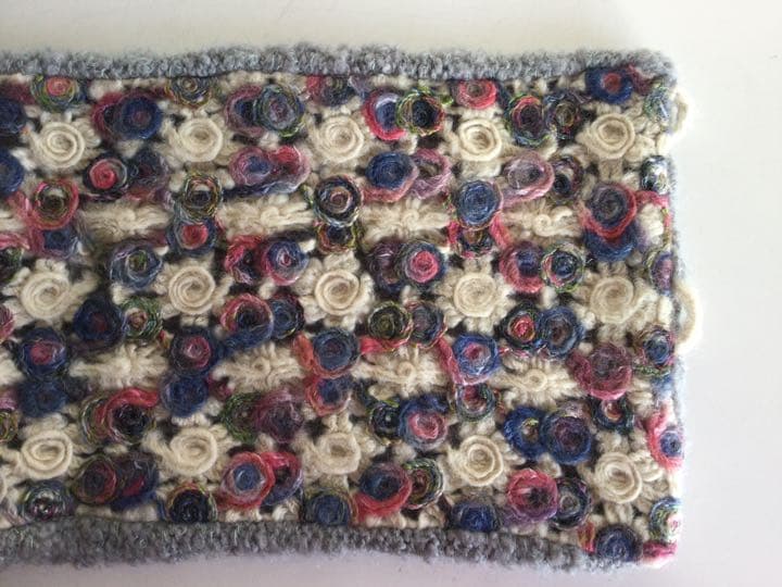 値下げ最終) M&KYOKO 豪華刺繍ネックウオーマー&クレマチスセーター