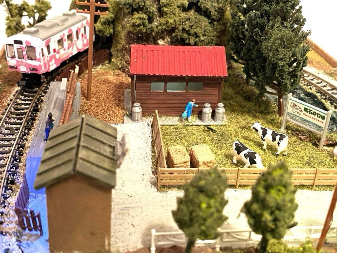 Nゲージ 鉄道 ミニジオラマレイアウト 牧場のある情景 bトレイン専用