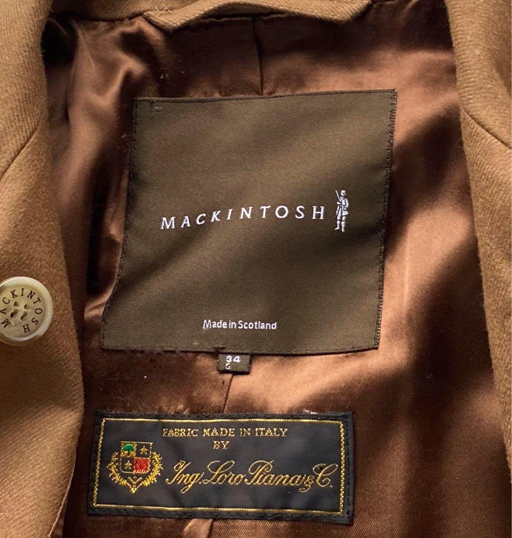 英国製/金ボタン】マッキントッシュ ウール ダブルコート 34 キャメル