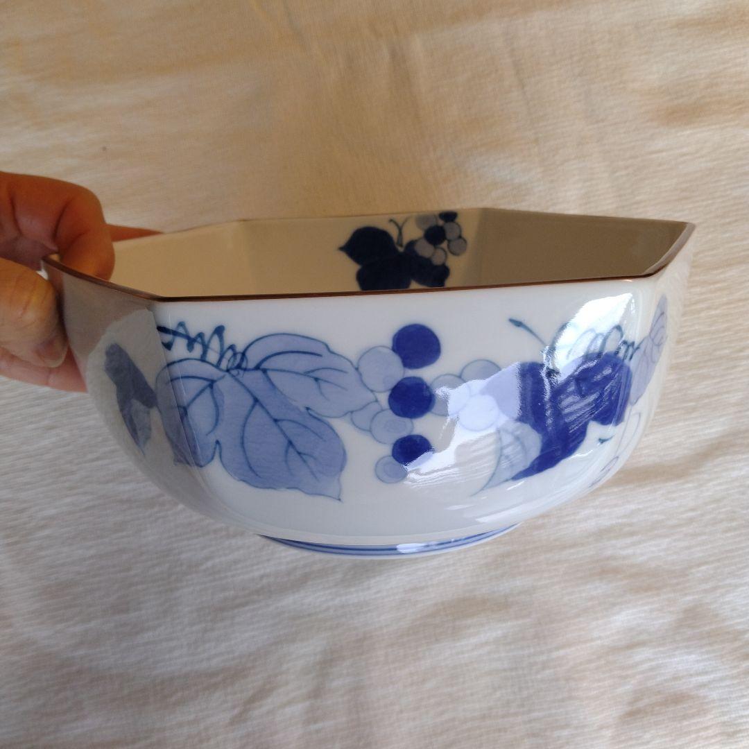 深川製磁 六角形 18㌢ぶどう 菓子鉢 - メルカリ