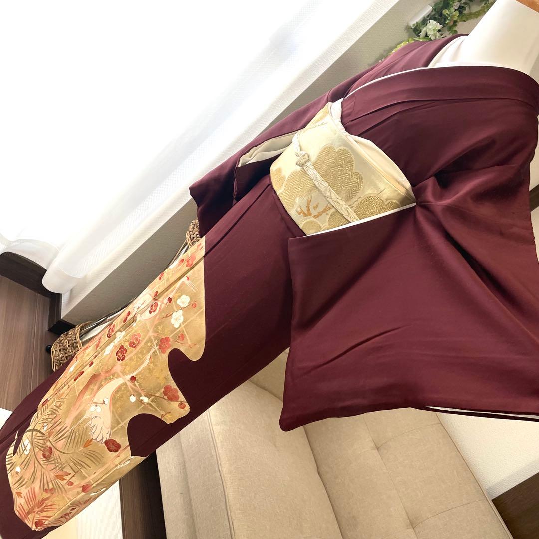 色留袖 親族 結婚式 披露宴 袋帯 セット 袷 着物 和装 ウェディング