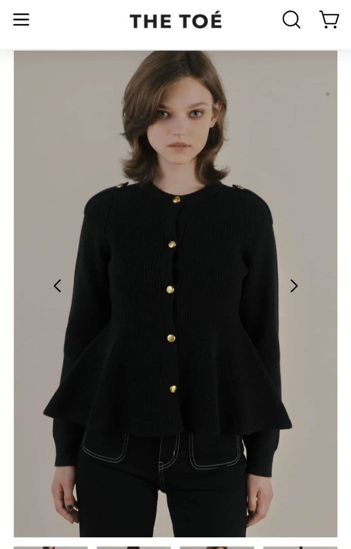 THETOE TOÉ Rosen Peplum Cardigan Sサイズ