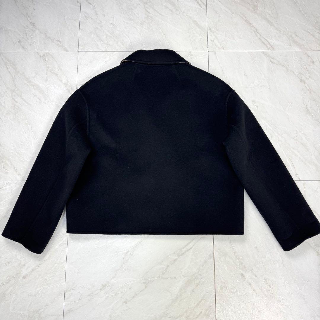 極美品 フェンディ ダブルフェイス ショートコート ウール ズッカ 黒