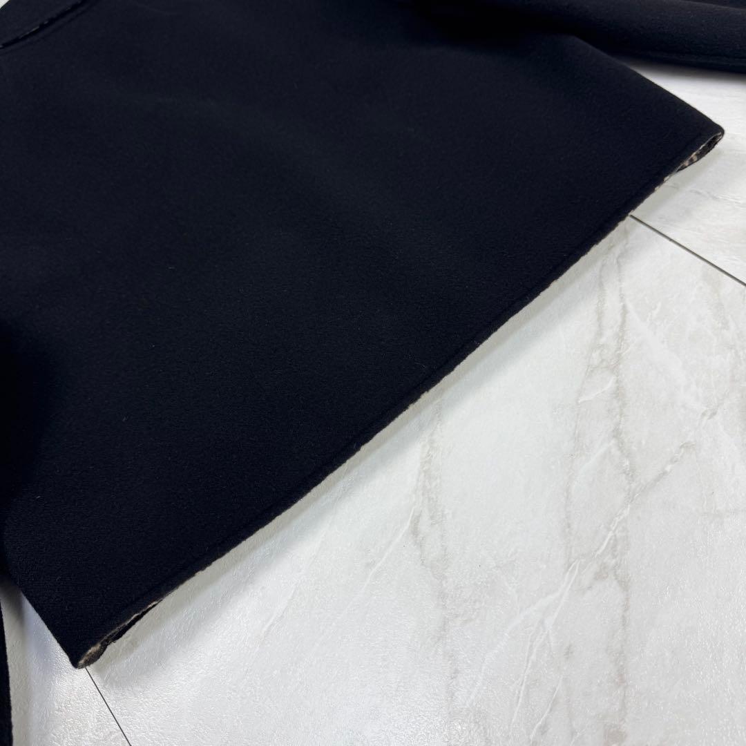 極美品 フェンディ ダブルフェイス ショートコート ウール ズッカ 黒