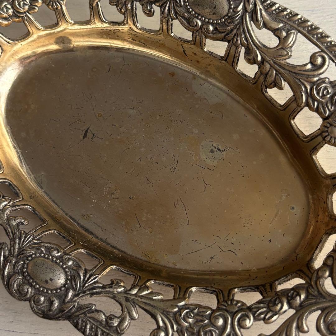 フランス】ca.1900 アンティーク トレイ ヴィクトリアン シルバー色