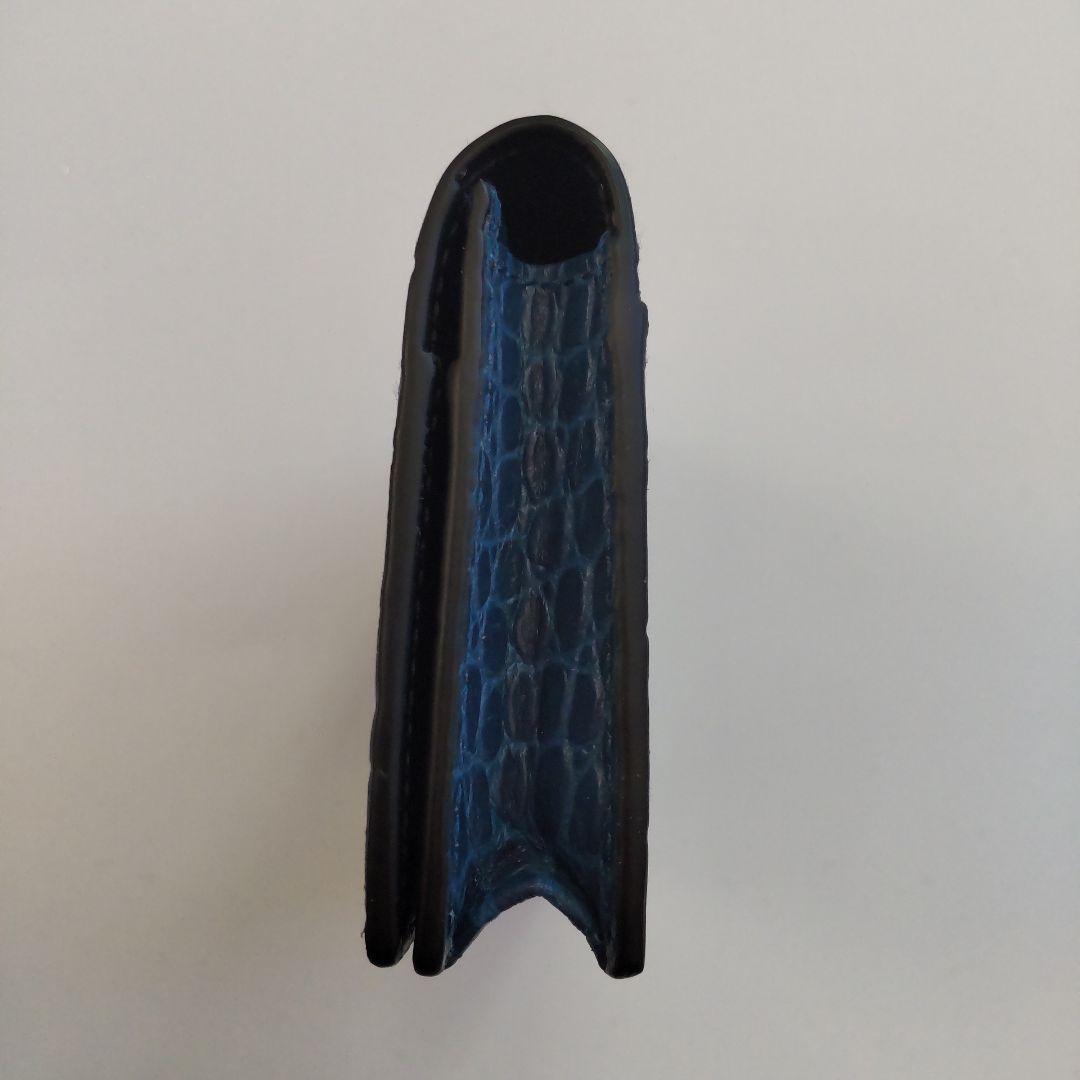 未使用 スマイソン 名刺入れ カードケース クロコ型押し ブルー 箱