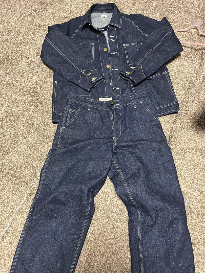 fobファクトリー デニムセットアップ　F2410 F0544 FOB FACTORY FOBファクトリー ヘンプデニム カバーオール F2410