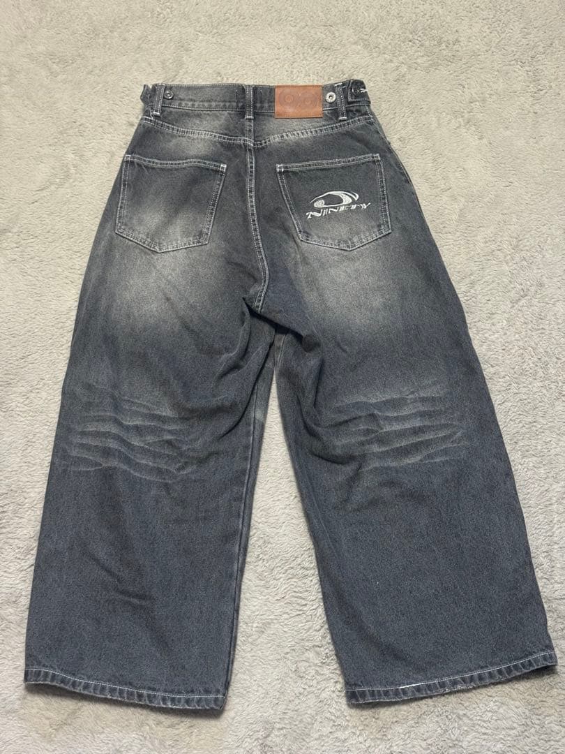 9090 バギーデニム ブラック ワイドデニム 完売品 S 9090 バギーデニム ブラック ワイドデニム 完売品 S - メルカリ