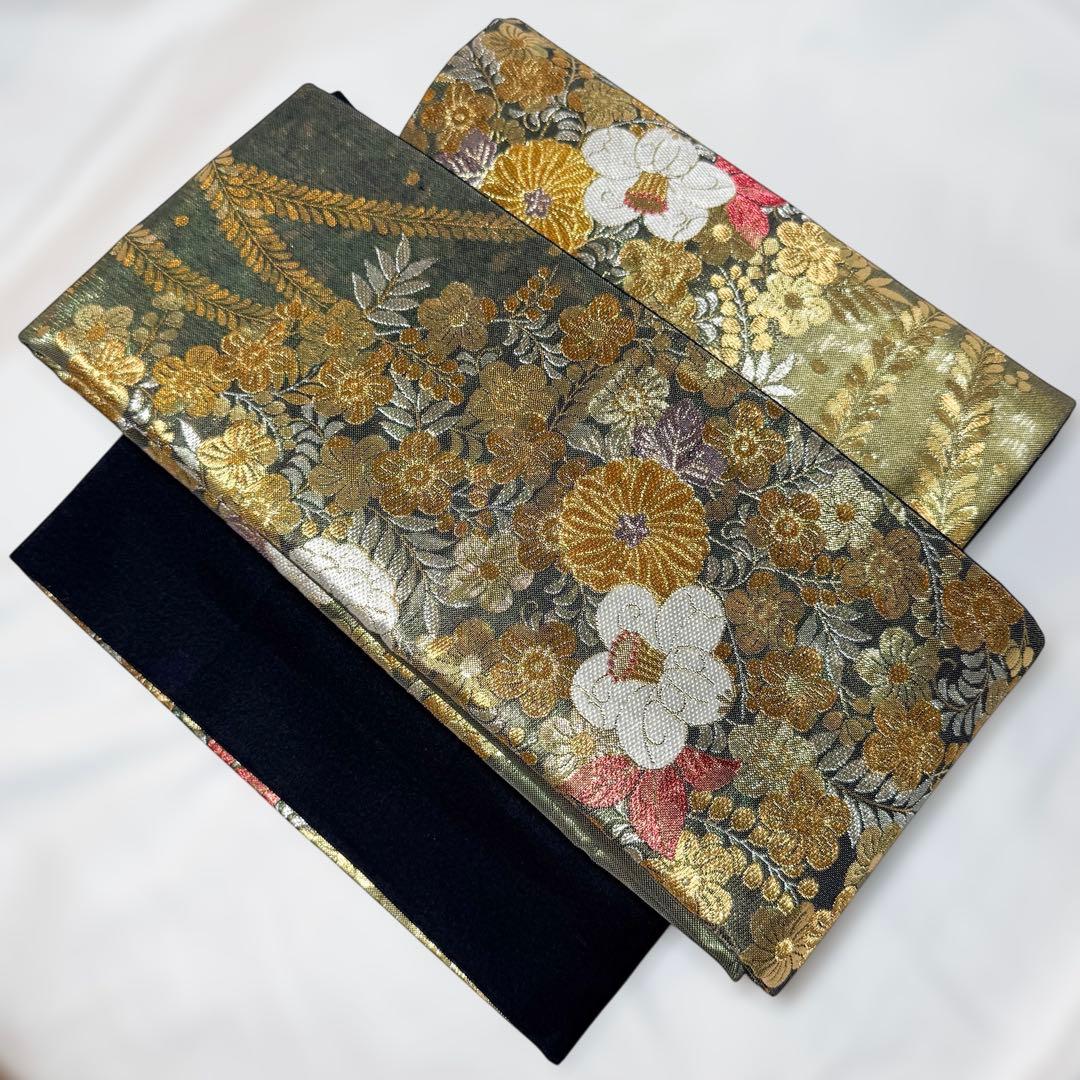 一体型 ワンタッチ帯 作り帯 マジックテープ 辻ヶ花 豪華 袋帯 二重