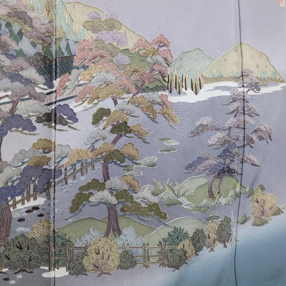 しおり様専用 R8SK87 色留袖 作家物 蘇州刺繍 清水寺 落款 上品 シルク