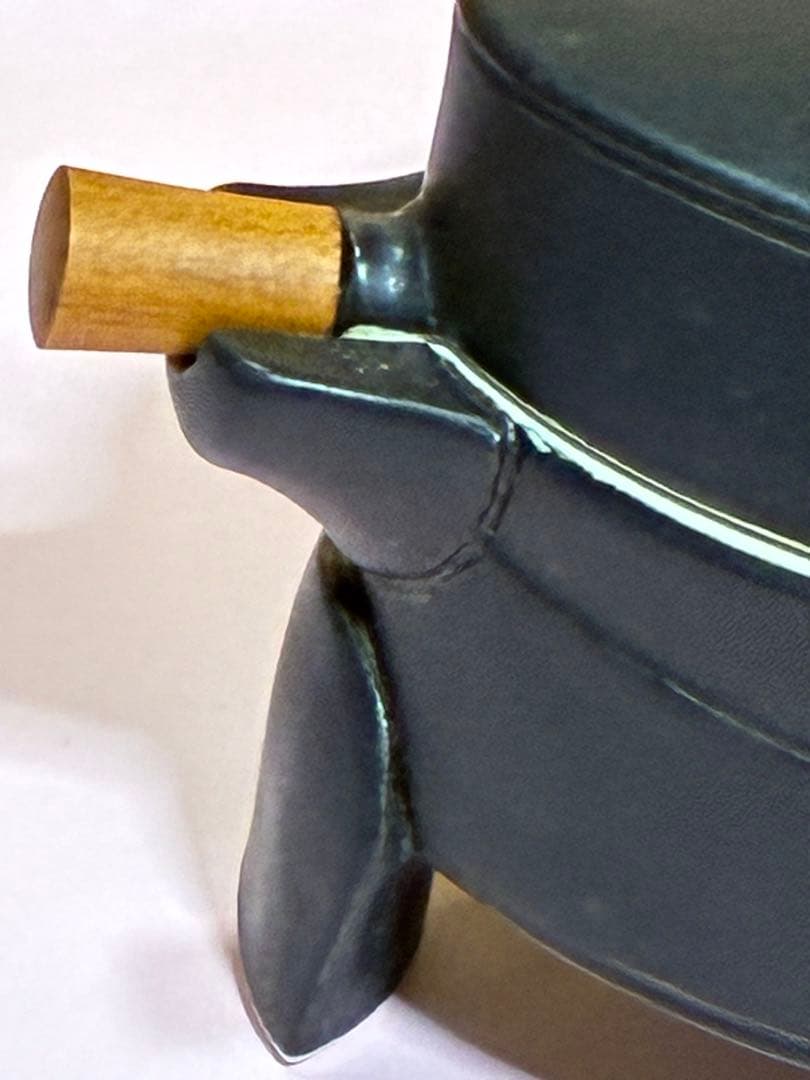 茶道具 喰籠 菓子器 蓋付き 陶芸品 脚付き 水色釉薬 - メルカリ