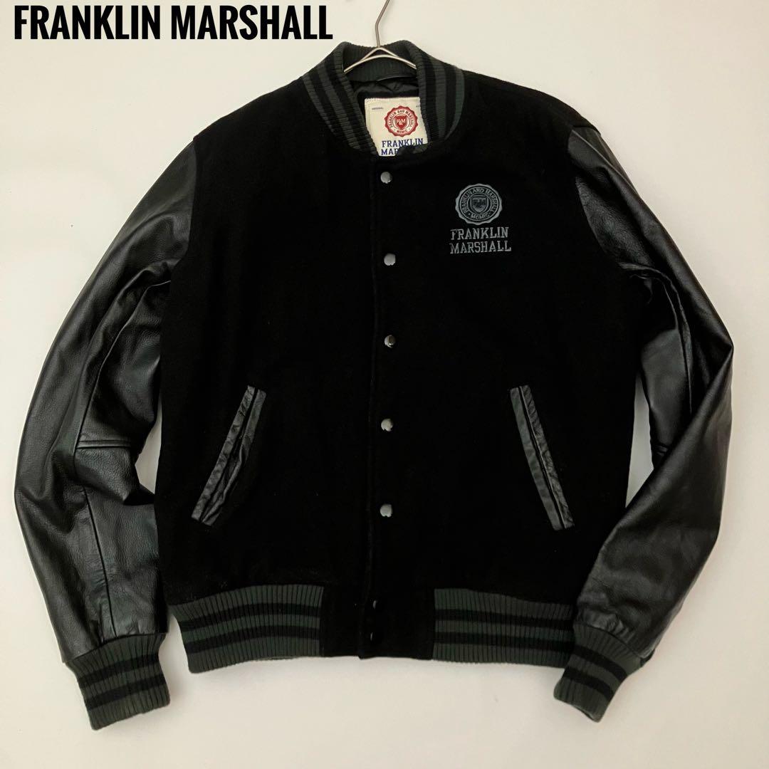 ✨牛革✨FRANKLINMARSHAL スタジャン バーシティジャケット 黒 - メルカリ