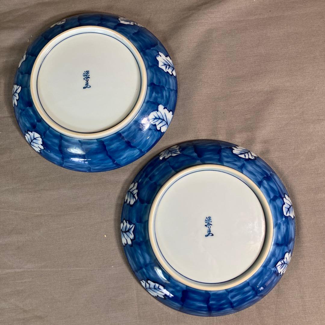 源右衛門】古伊万里の伝統 日本の名窯 舘林源右衛門作 染付根菜濃文 中