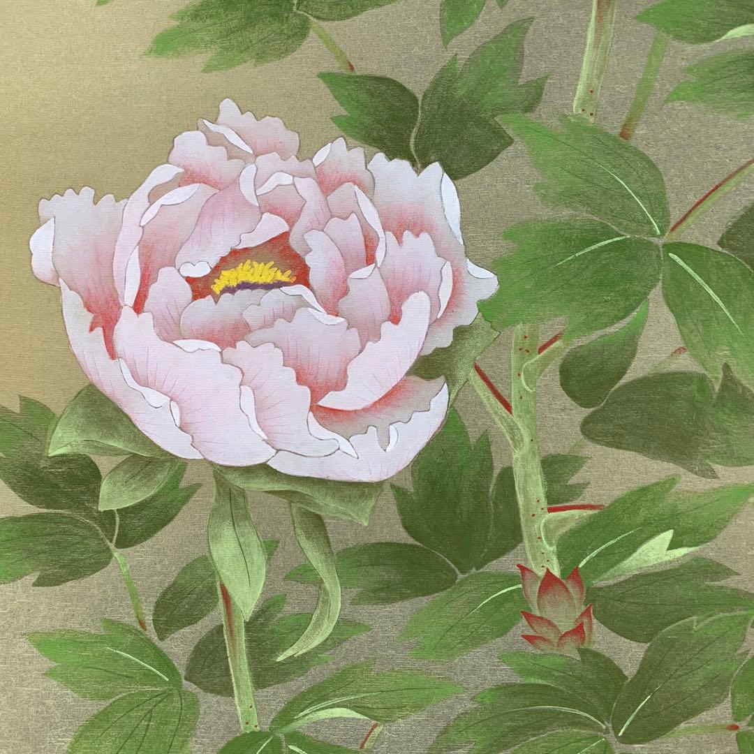 美品 掛け軸 柳沢寿江作 牡丹図 共箱 縁起物 美術年鑑掲載作家 - メルカリ