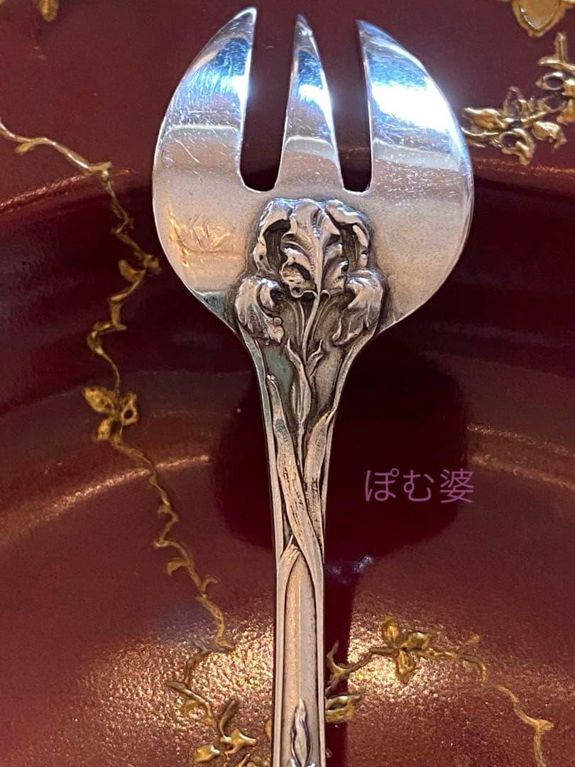 ピュイフォルカ】 純銀 フォーク2本「アール・ヌーヴォーの華